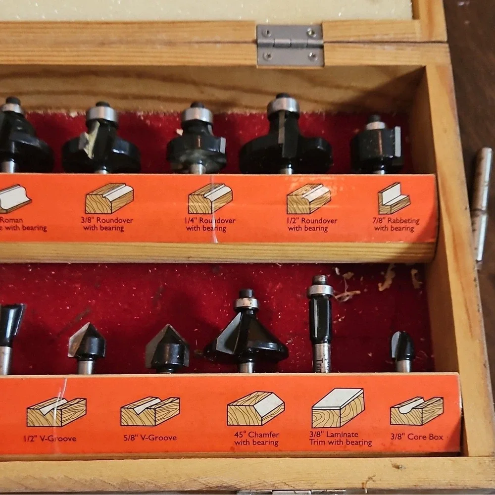Woodworking Edge Profile Router Bit Set Roman Ogee Roundover Cove Straight